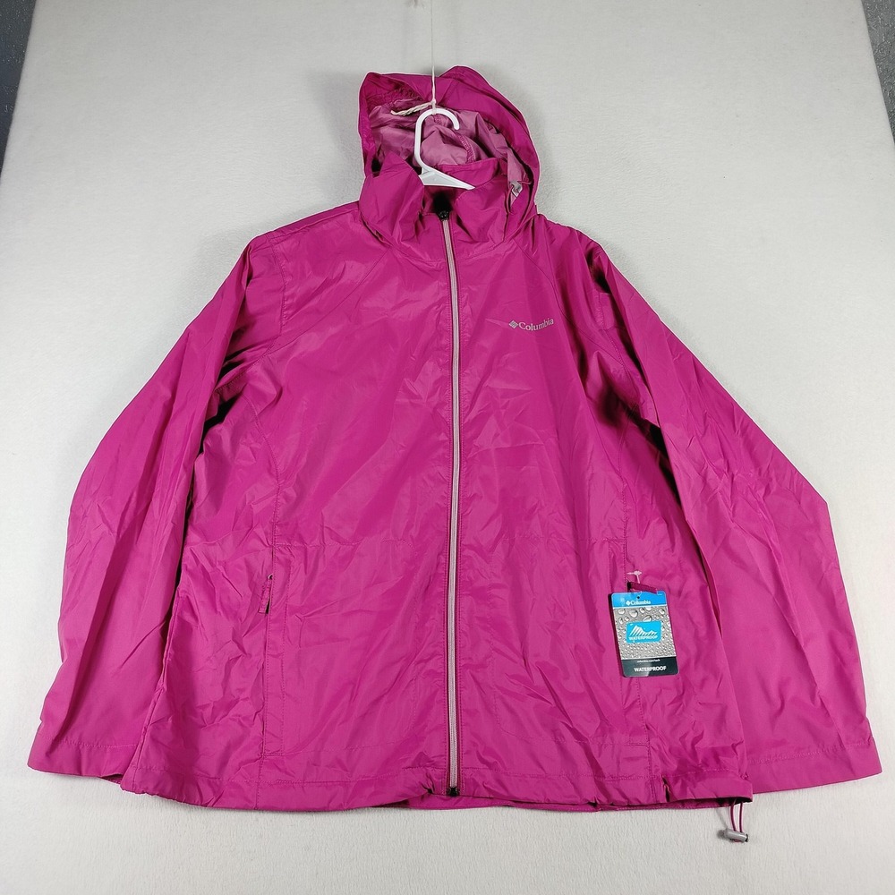 Columbia Jacket Womens 1X Waterproof Switchback III Hooded Outdoor Rain Coat‎